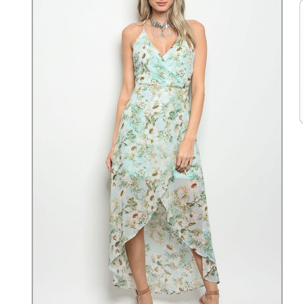 💦MINT FLORAL DRESS - Picture 2 of 4